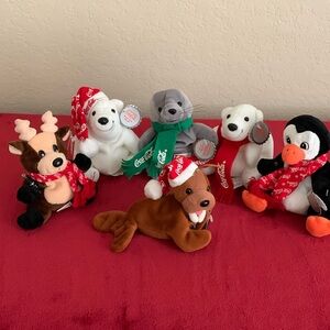 Set of 6 - 1998 NWT Coca-Cola Beanies